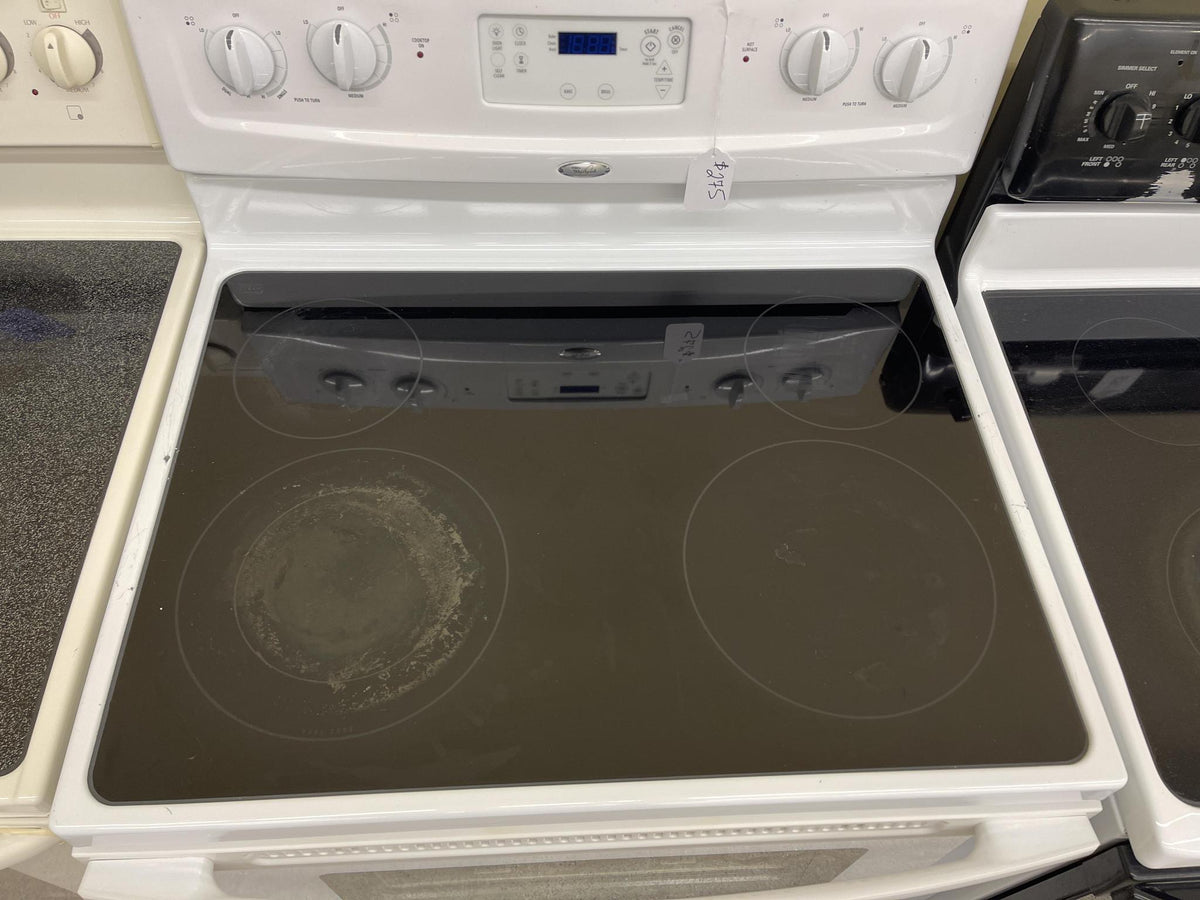 Whirlpool White Glass-top Electric Range - ReviveApplianceAndParts