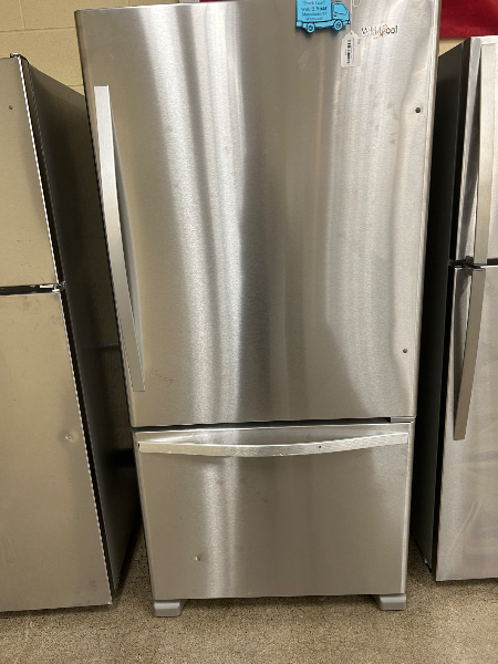 Whirlpool 22 cu ft Stainless Steel Bottom Freezer Refrigerator - 7599