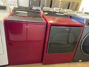 Whirlpool Cabrio Red Washer and Electric Dryer Set - 4721 - 3793