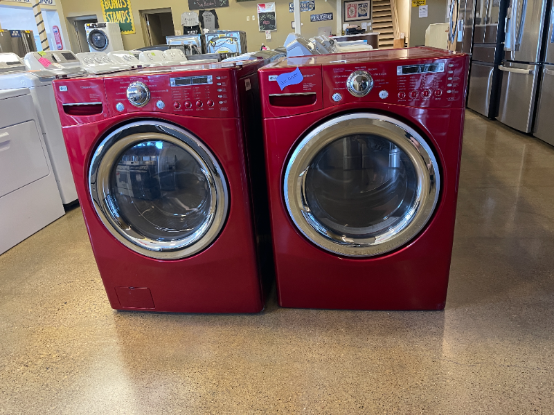 LG Red Front Load Washer and Gas Dryer Set - 5192 - 5084