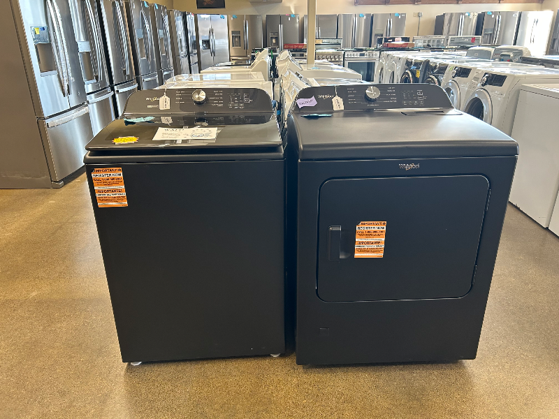 Whirlpool Volcano Black Washer & Gas Dryer Set - 7611 - 7624