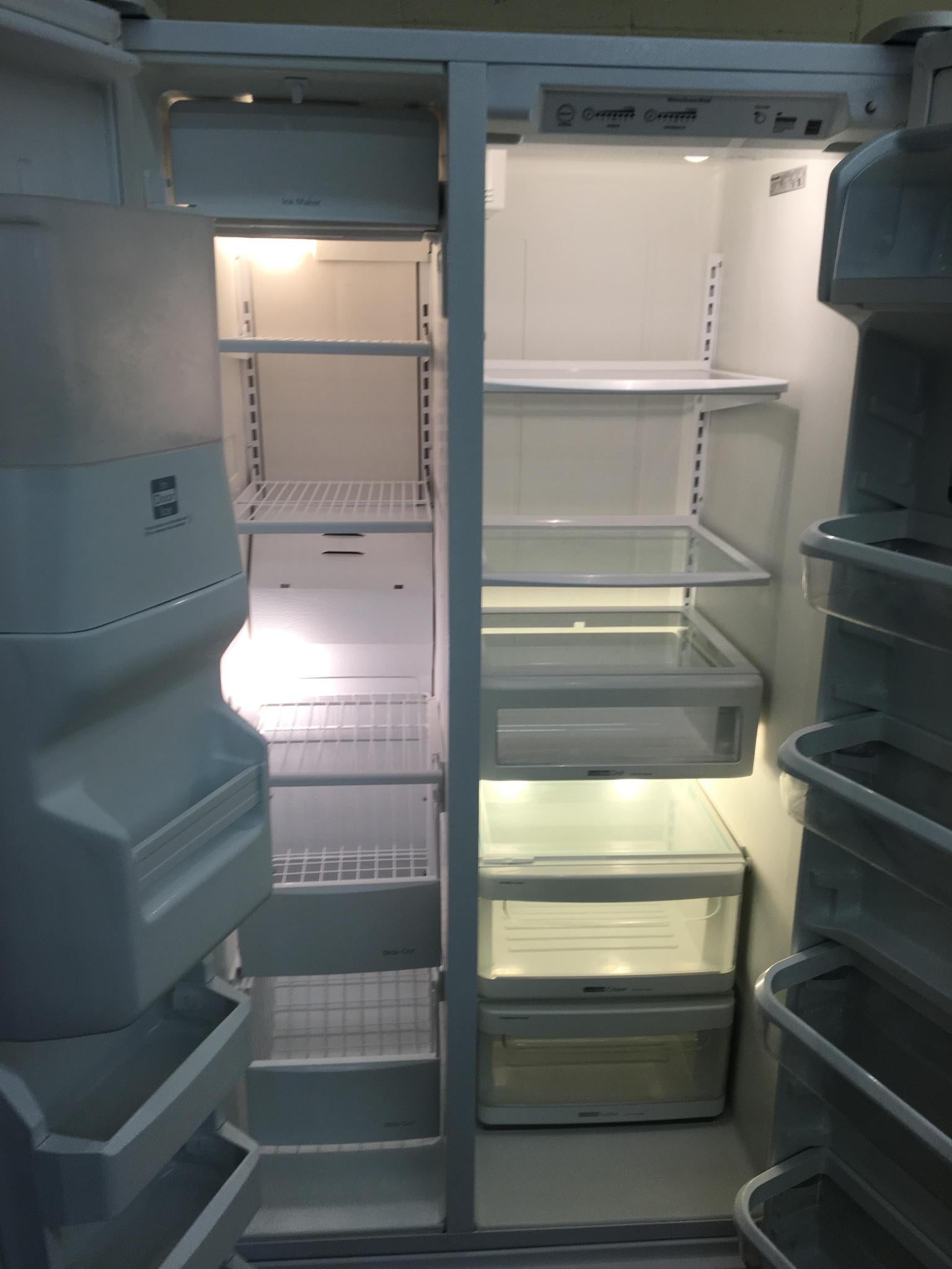 Kitchenaid white side online by side refrigerator