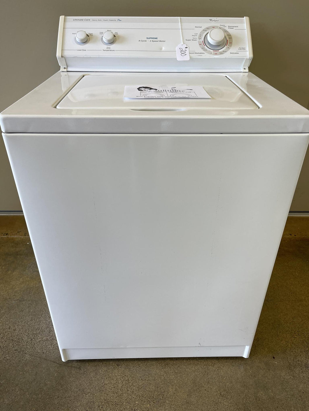 whirlpool supreme washer