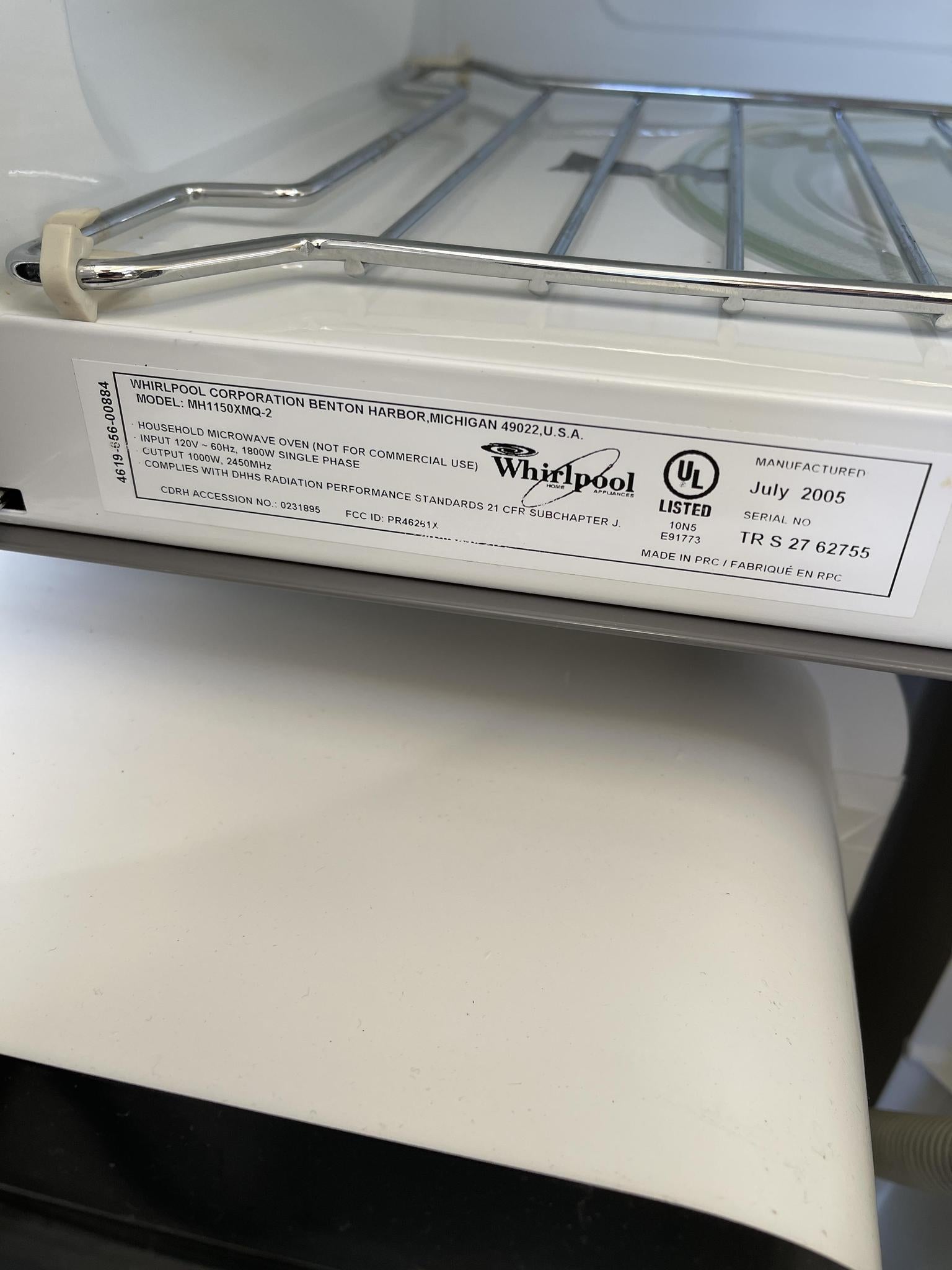 whirlpool microwave 10n5 e91773