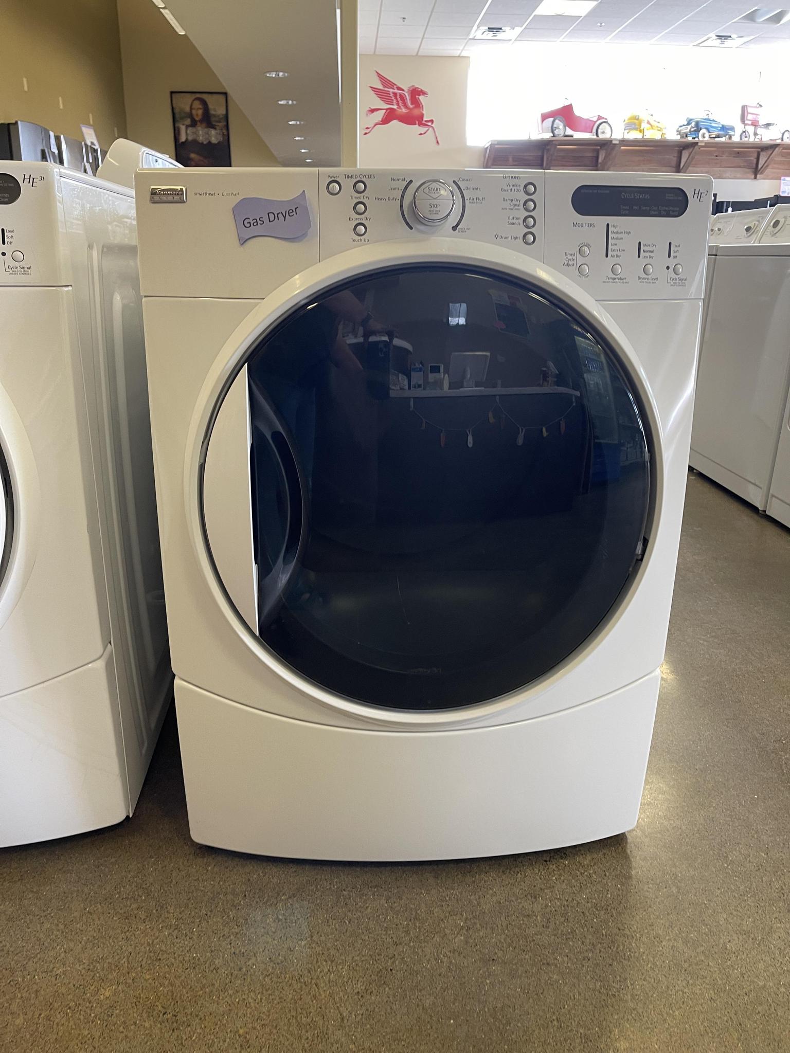 KENMORE ELITE BLUE FRONT LOADER GAS DRYER | charm-city-appliance