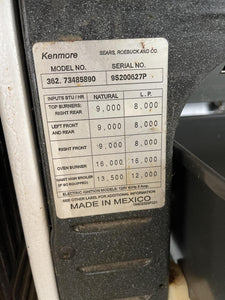 Kenmore Gas Stove - 8911