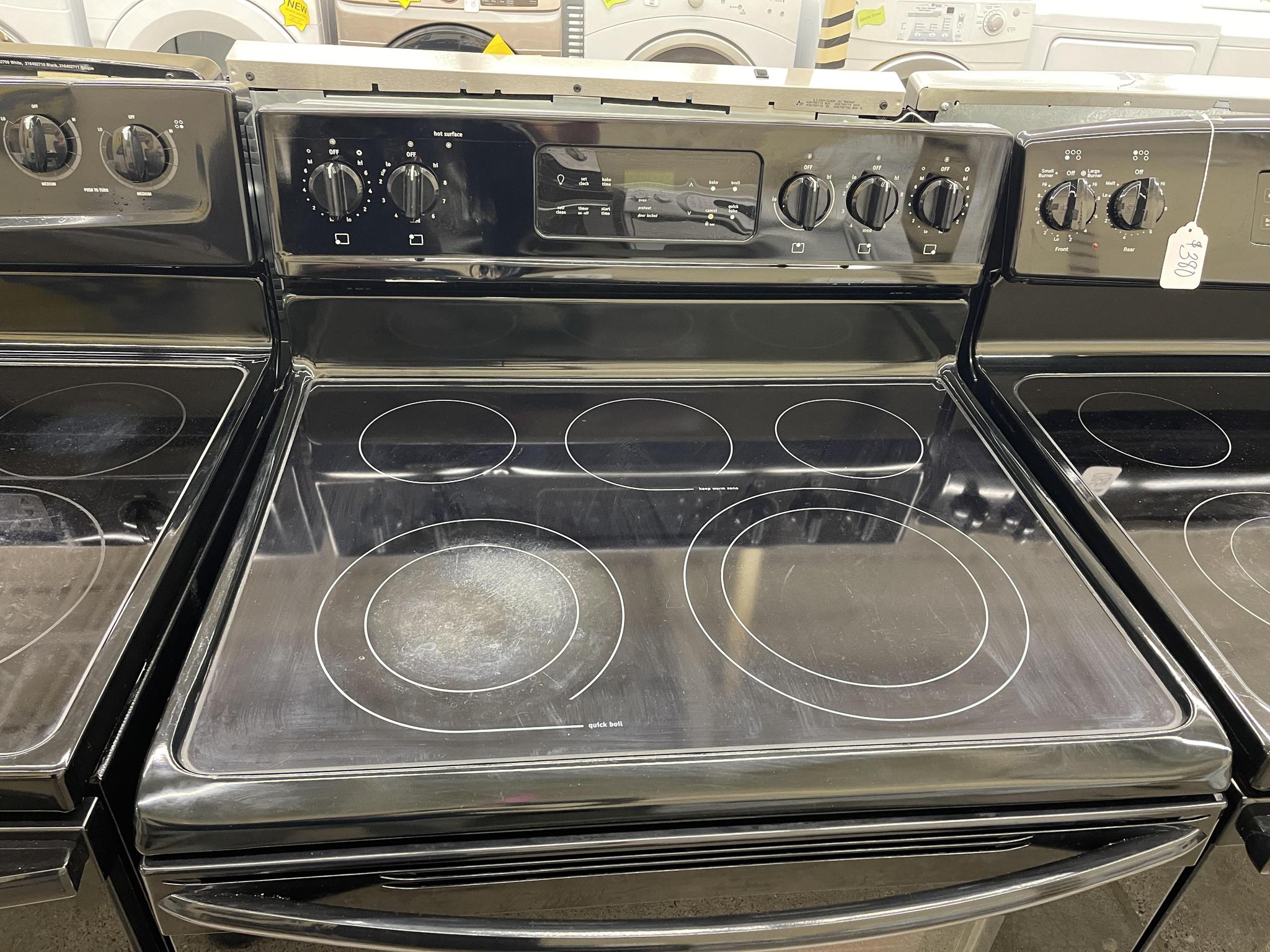 frigidaire flat top stove black