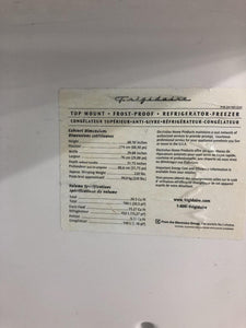 Frigidaire Bisque Refrigerator - RFT-1544