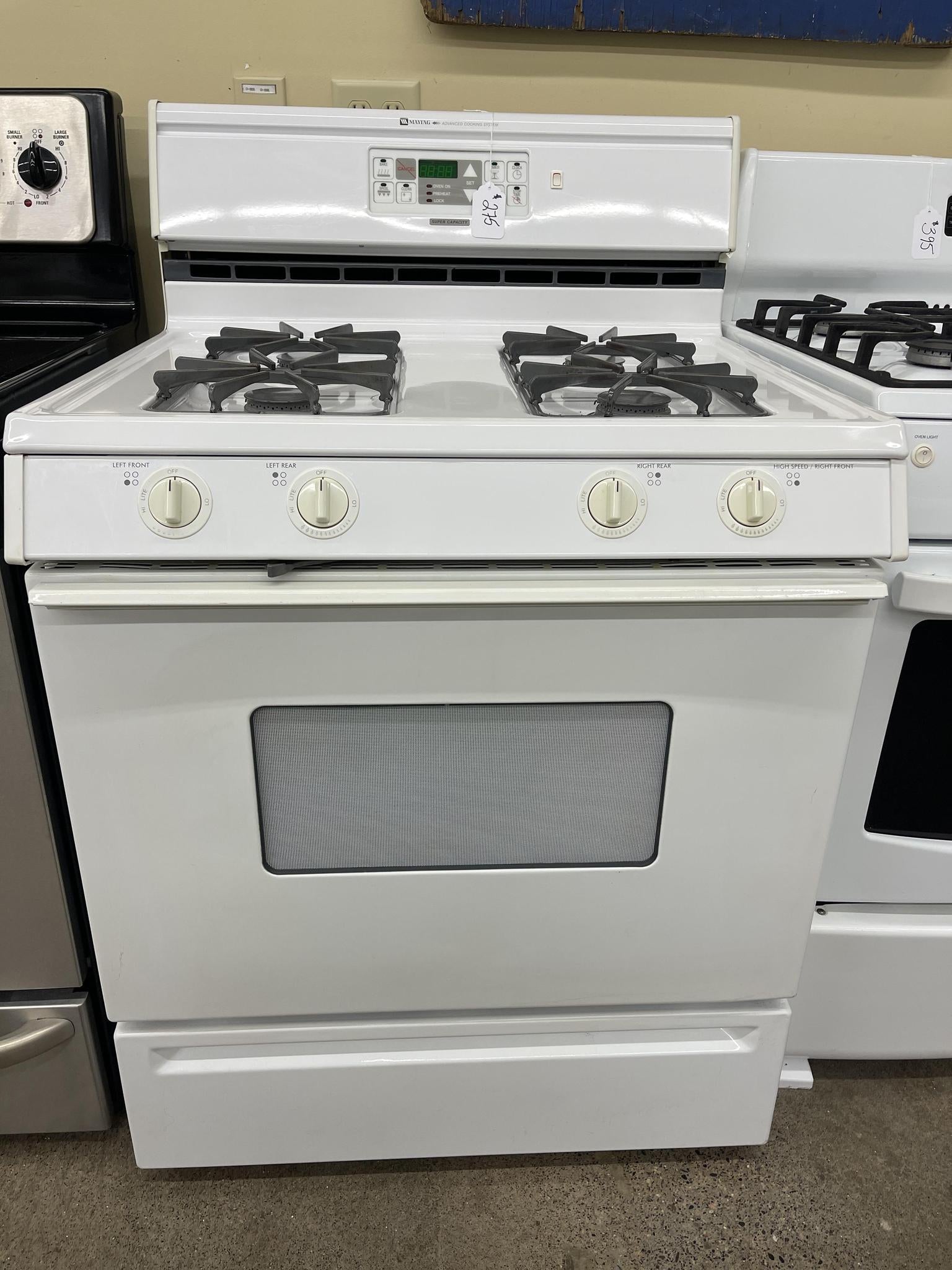 maytag advanced cooking system gas stove