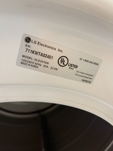 LG Front Load Washer and Electric Dryer Set - 2160 - 2161