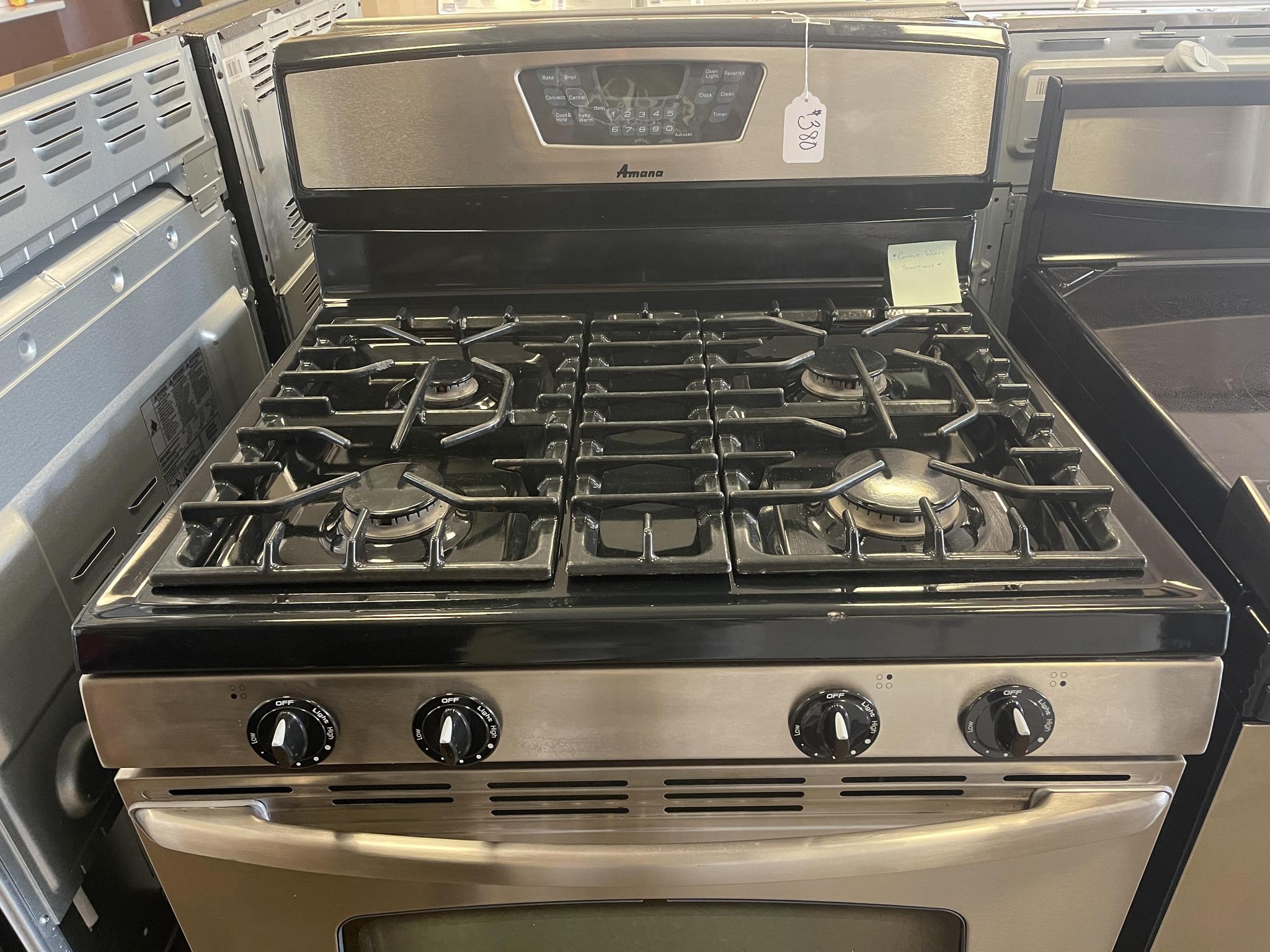 amana stainless steel gas stove