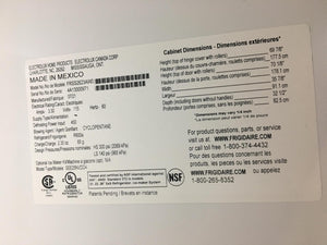 Frigidaire Refrigerator - 3196