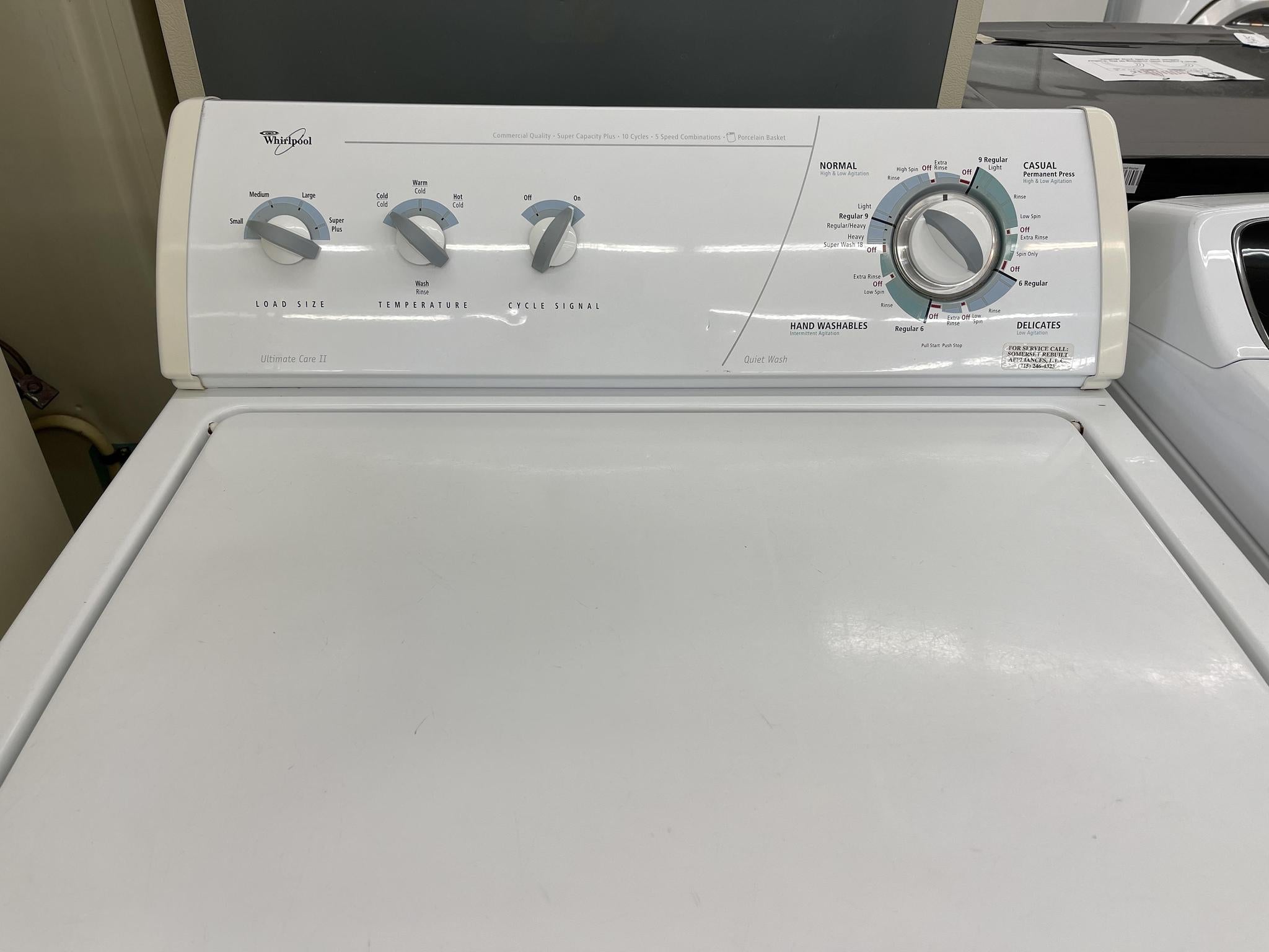 whirlpool commercial quality super capacity plus