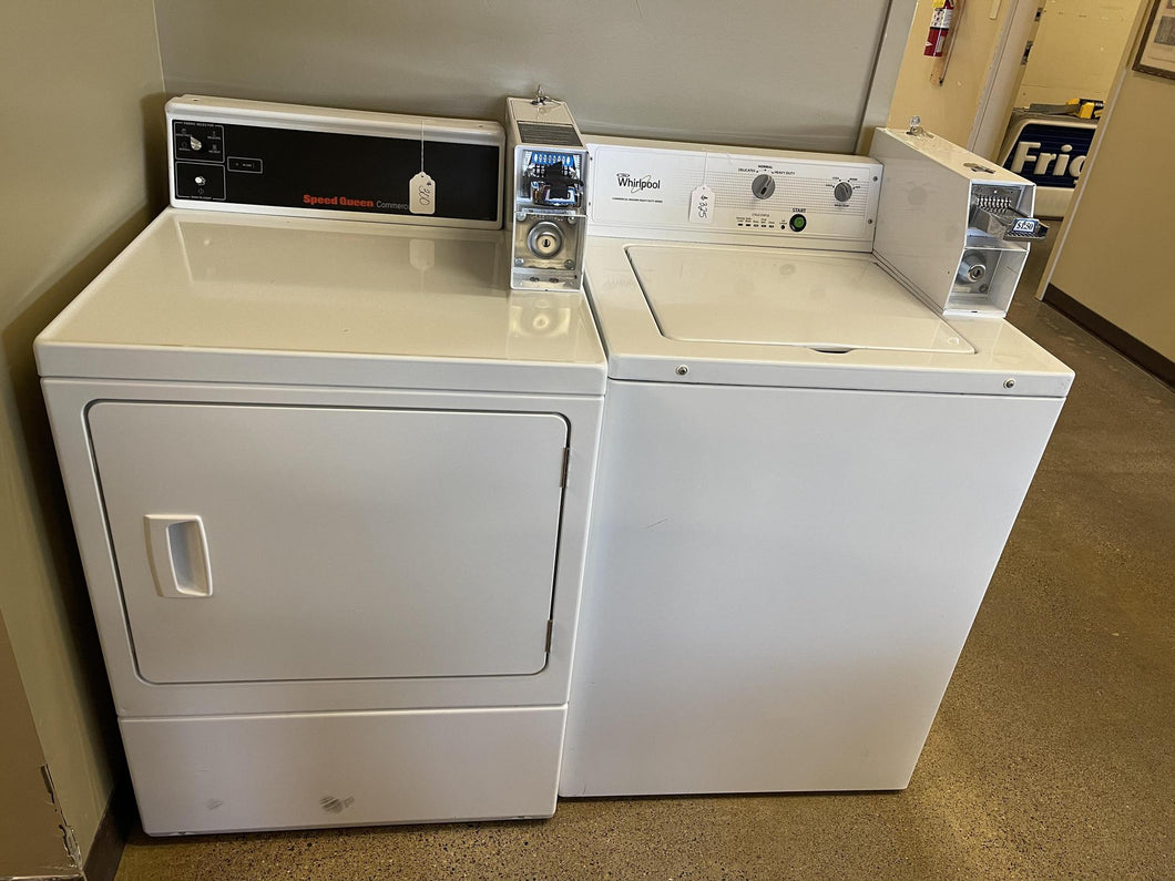 Whirlpool Coin Operated Washer and Speed Queen Gas Dryer Set - 6317 - 1474